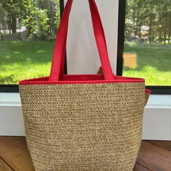 Kate Spade New York BELLE PLACE Woven STRAW BOW TOTE Handbag Purse - Picture 6 of 12